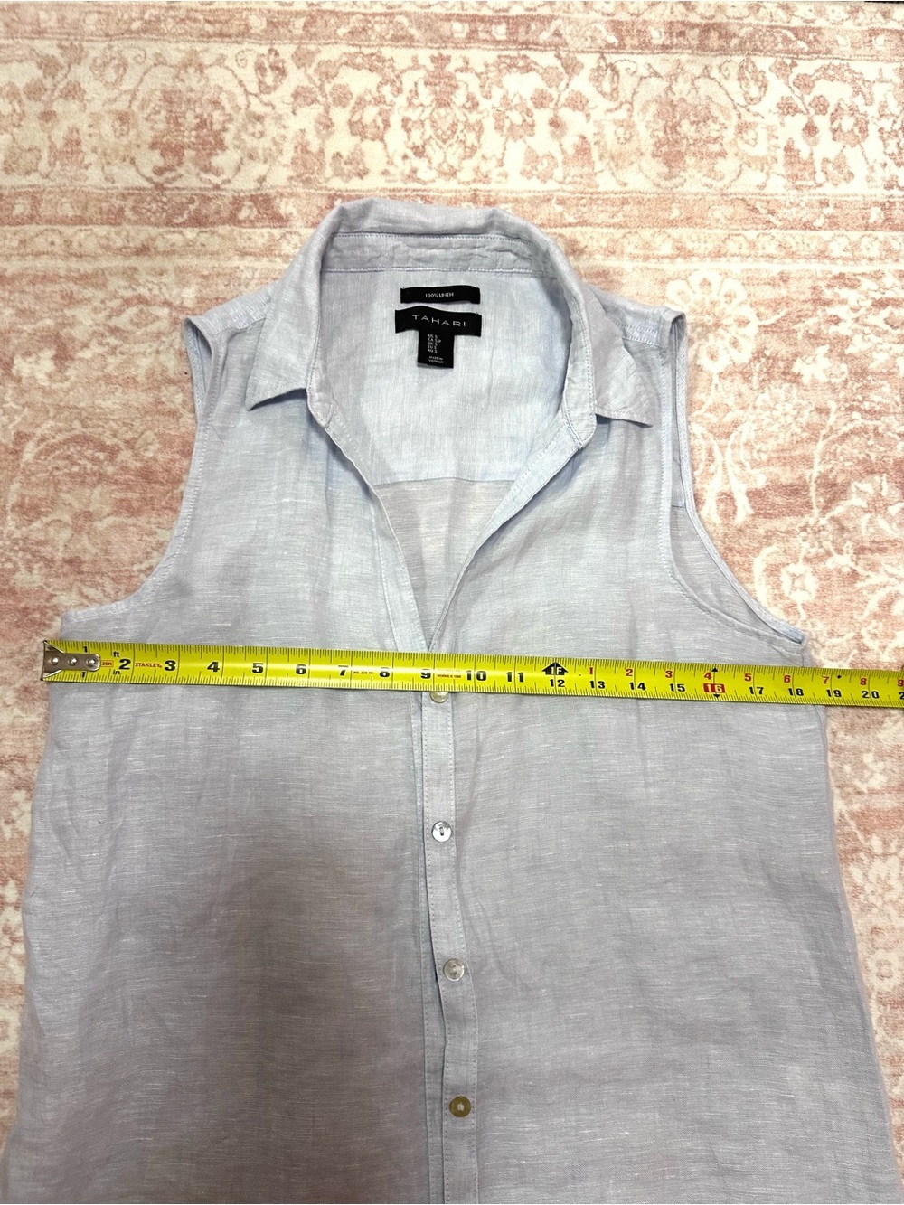 100% Linen 🦋 Tahari Buttoned Long Top - Picture 8 of 10